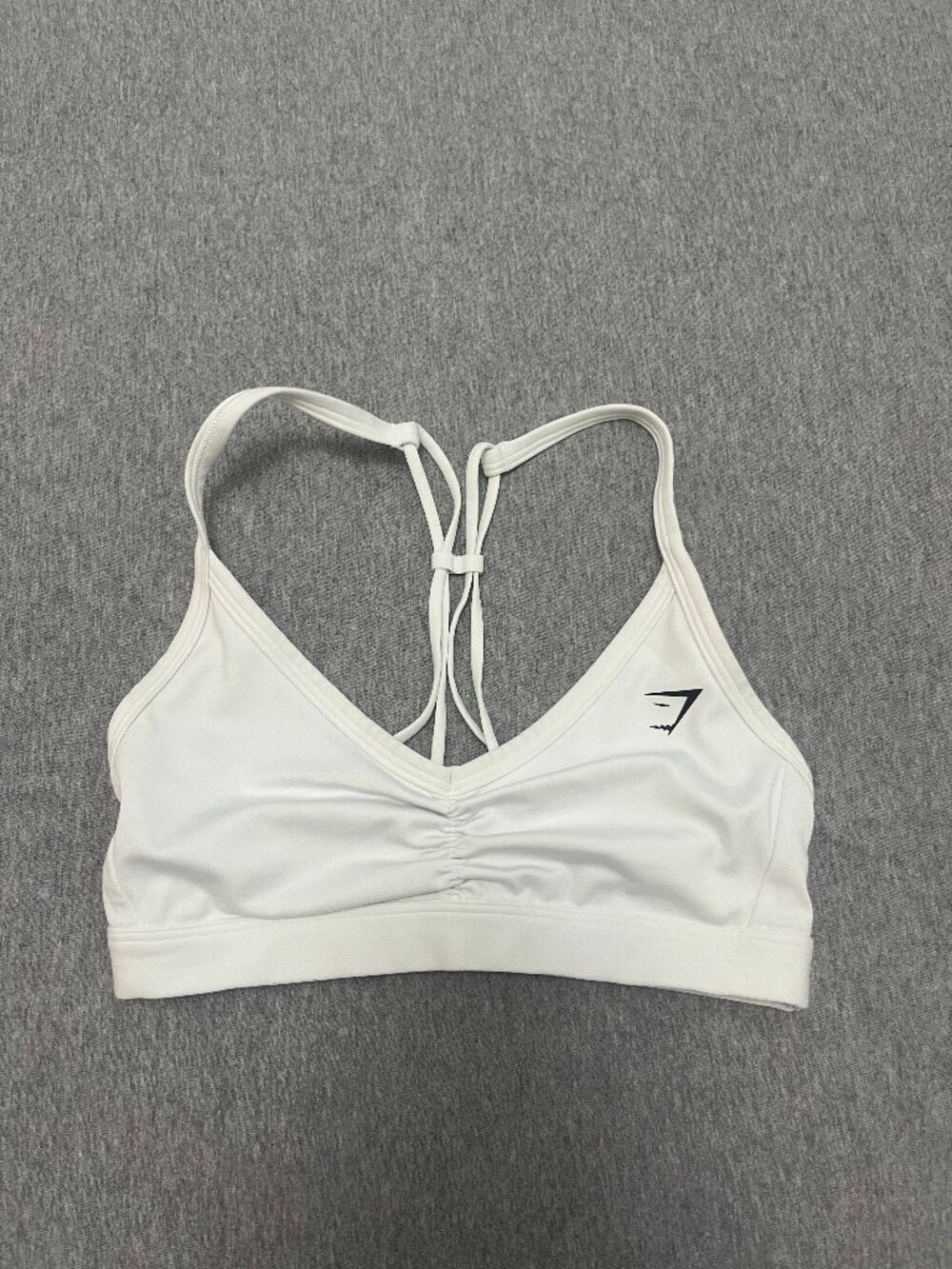 Gymshark Ruched Strappy Sports Bra White Size XS